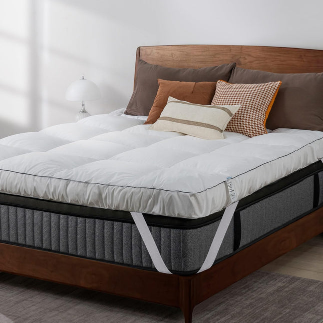 QUEEN ROSE Mattress Topper Queen, Extra Soft Pillow Top Mattress Topper Queen for Firm Bed, Thick Baffle Box Cooling Clo