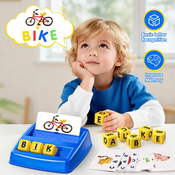 HahaGift Educational Toys for 3-5 Year Old Boy Girl Gifts, Matching Letter Learning Games Activities, Ideal Christmas Birthday Gift for Toddler