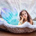 CIEHER Mermaid Crown Headband Seashell Crown for Little Mermaid Birthday Party Decorations, Mermaid Accessories Halloween Costumes Blue & Purple