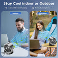 Desk Fan, Turbo Table Fan for Bedroom, 100-Speed Digital Display, Low Noise, 105° Adjustable Tilt, 7.5-inch, Rechargeable Battery, Wall-Mouted