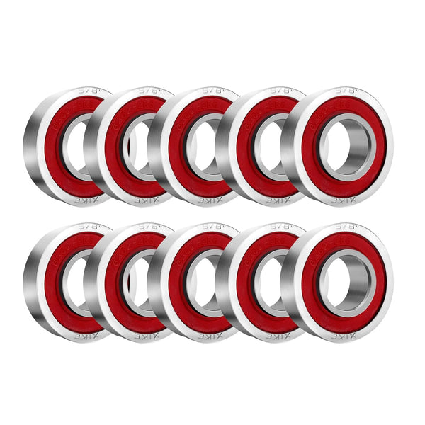 XiKe Flanged Ball Bearings ID 5/8" x OD 1-3/8", 10 Pcs | Applicable for Lawn Mower, Wheelbarrows, Windwill, Wagon, Carts & Hand Trucks Wheel