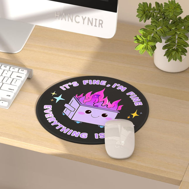 Funny Mouse Pad for Desk, Cute Office Decor for Women, Dumpster on Fire Small Mo