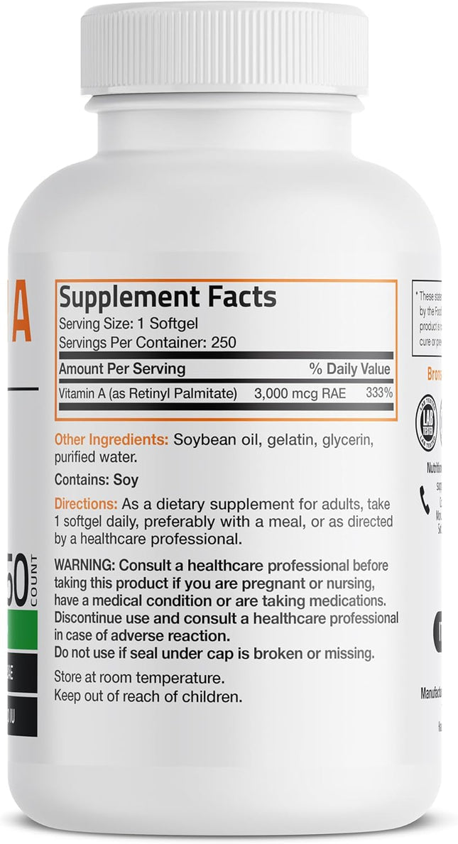 Bronson Vitamin a 10,000 IU Premium Non-Gmo Formula Supports Healthy Vision & Im