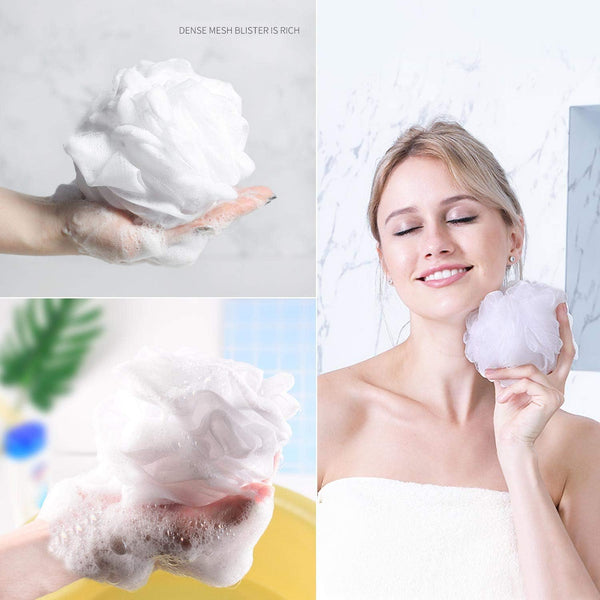 Bath Loofah Shower Sponge Pouf Body Scrubber Exfoliator Scrubber Ball (Set of 6) 60g-6pcs