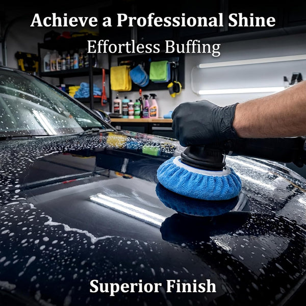 Sukh 12PCS Car Buffing Pads - Car Polishing Bonnet Pad Buffing Pads 5 to 6 Inches Microfiber Polish Pads Orbital Buffer Pads Wax Cover Kit for