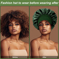 4PCS Silk Bonnet for Sleeping - Hair Satin Bonnets for Black Women Men,Wrap Cap for Curly Hair,Elastic Wide Band Bonnet Shower Cap for Sleeping