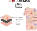Pomelo Best RFID Wallets for Women PU Leather Multi Card Slots Long Wallet Pink Rattan