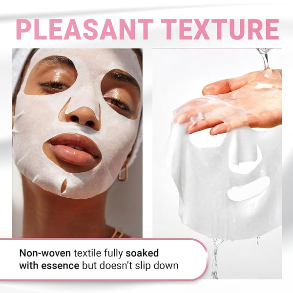 VIABEAUTY 12 Pack of Collagen Face Mask with Ceramides - Rejuvenating Facial Sheet Mask, Reduce Wrinkles & Fine Lines - Face Masks Skincare