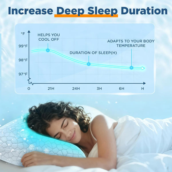 SUPA MODERN Cooling Bed Pillows for Sleeping 2 Pack Shredded Memory Foam Pillows Queen Size Set of 2, Adjustable Cool Pillow for Side Back Stomach