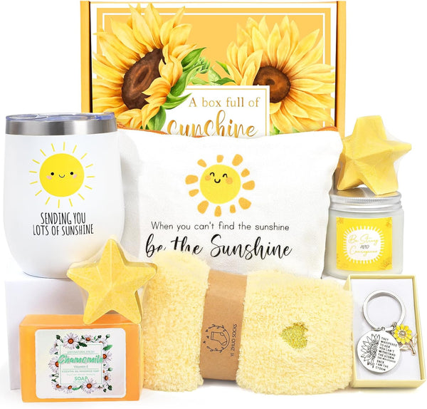 Get Well Soon Gift Baskets for Women, 9Pcs Care Package for Women, after Surgery Recovery Gifts, Feel Better Set Thinking of You - Sending You Hug