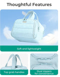 BAGSMART Travel Toiletry Bag, Crush Toiletry Bag for Women, Wide-open Puffy Toiletry Bags for Traveling, Large Travel Cosmetic Makeup Bag