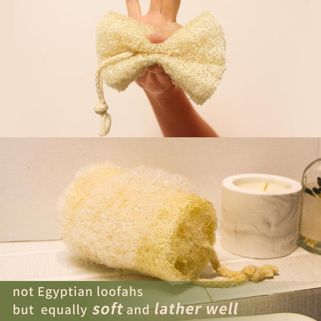 Natural Loofah Sponges Exfoliating Body Scrubber(6" Family 6Pack),Real Luffa Unv