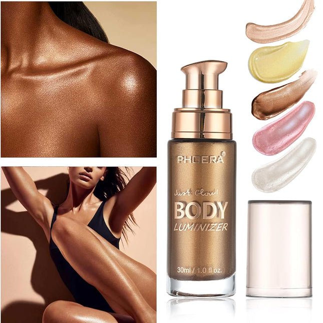 Body Shimmer Oil, Waterproof Long Lasting Moisturizing Body Luminizer Glow for F