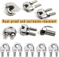 Wire Rope Clip, Luckkyme Wire Rope Clamp 20PCS Stainless Steel 1/4" M6 Wire Rope Cable Clip Clamp