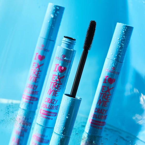 essence | I Love Extreme Crazy Volume Waterproof Mascara | Volumizing & Longlasting for Dramatic Lashes | Vegan & Cruelty Free | Free From