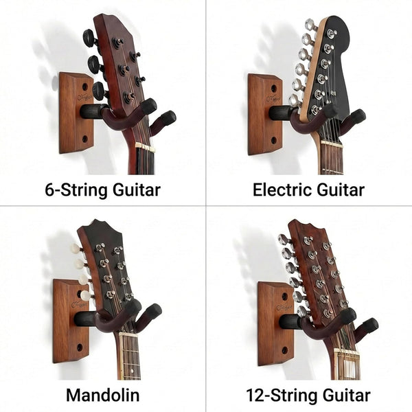 SNIGJAT Guitar Wall Mount 2 Pack, Wood Guitar Hanger Wall Hook with Screws | Guitar Wall Hook Stand, Guitar Holder Wall Mount Hanger for Acoustic