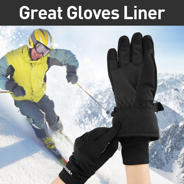 Arcweg Running Gloves Winter Thermal Anti-Slip Touchscreen Gloves Fleece Lining Gloves Men Women for Walking Cycling Driving Black Small-Medium