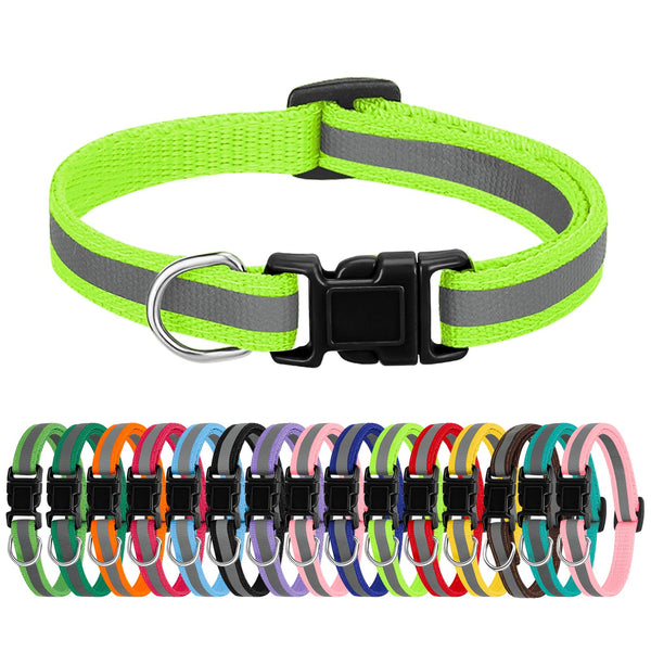 16 Pack Puppy Collars for Litter, Reflective Puppy Collars Adjustable Puppy ID Collars Soft Nylon Whelping Collars for Newborn Litter Puppy