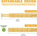 SpaceAid Bamboo Drawer Dividers with Inserts and Labels, Kitchen Adjustable Drawer Organizers, Expandable Organization for Home, Office, Dressers,