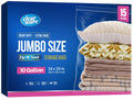 15 Count - Large Storage Bags With Zipper Top, 10 Gallon Size 24" x 24", Extra Large Plastic, For Clothes, Travel, Moving, BPA-Free, Heavy Duty