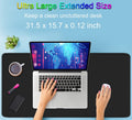 Large Extended Gaming Mouse Pad with Stitched Edges, (31.5X15.7In) Durable Non-Slip Natural Rubber Base, Waterproof Computer Keyboard Pad Mat for