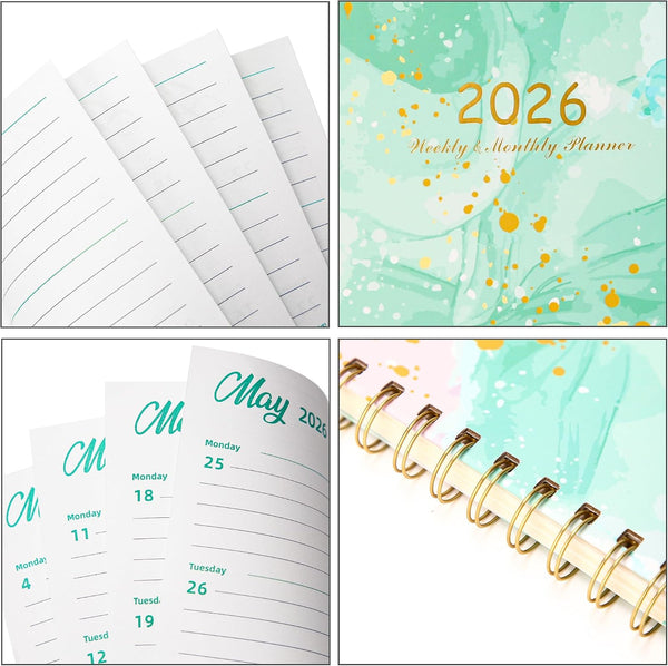 Mr. Pen- 2026 Planner, 6.4" x 8.5", Abstract Splash, 2026 Planner Weekly and Monthly, Hardcover, Twin-Wire Binding Abstract Splash 6.4" x 8.5"(2026）