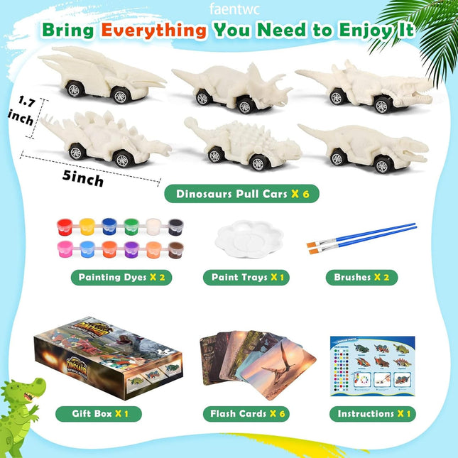 Faentwc Dinosaur Painting Toys for Kids 5-7: 2 in 1 Dino Arts Painting Kits and 
