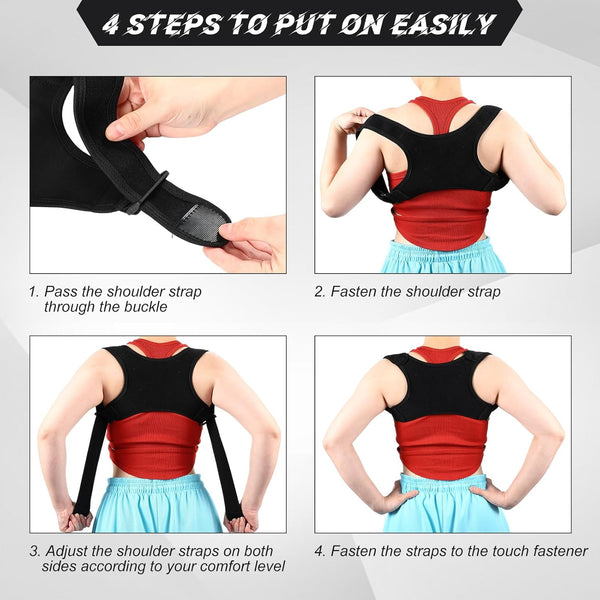 Posture Corrector for Women and Men, Adjustable Posture Back Brace Shoulder Brace, Discreet under Clothes Design Back Support, Back Pain Relief