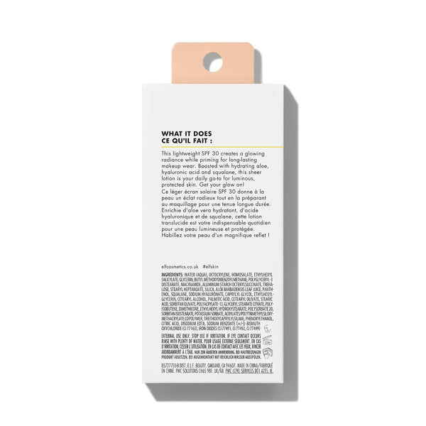 e.l.f. SKIN Suntouchable! Whoa Glow SPF 30, Lightweight Sunscreen & Makeup Primer For A Glowy Finish, Infused w/Hyaluronic Acid, Vegan &
