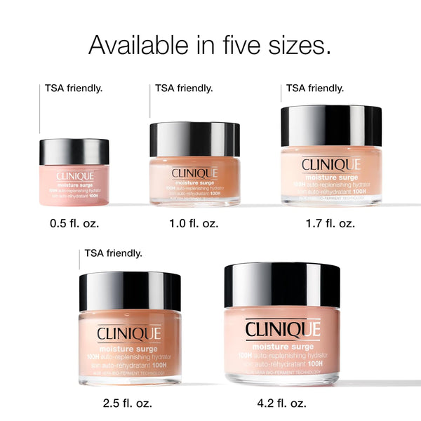 Clinique Moisture Surge 100H Auto-Replenishing Hydrator Oil Free Face Moisturizer | With Hyaluronic Acid, Aloe Bioferment and Vitamins C + E | For