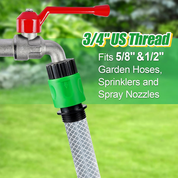 15 Pieces Plastic Garden Hose Quick Connectors- Water Hose Quick Connect Male and Female 3/4" US Thread Fitting Set for Garden Hoses, Sprinklers