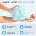Bath Shower Loofah Sponge 60G Bath Mesh Pouf Shower Ball Body Scrubber Exfoliating Bath Sponge for Women and Men, Set of 4, Flower