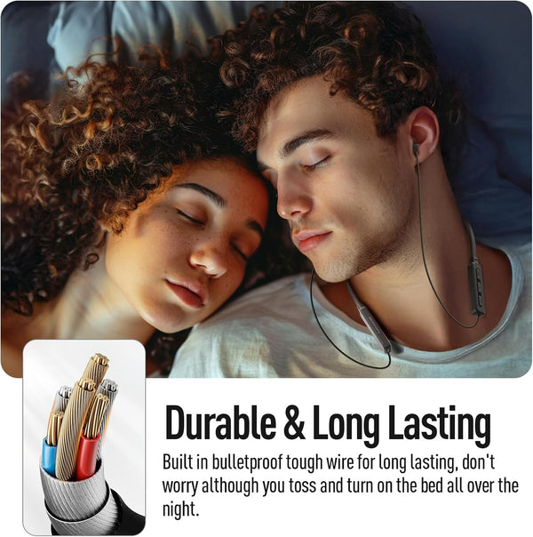 Hearprotek Wireless Headphones, Bluetooth 5.4 Sleep Soft and Lightweight in-Ear Earbuds for Sleeping, 25+Hour Playtime, Ideal for Side Sleepers,