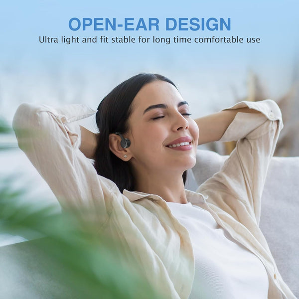 Bone Conduction Headphones Bluetooth 6.0 Open Ear Headphones Wireless Headphones with Mic 10H Playtime Sports Earphones, IPX6 Waterproof Headset