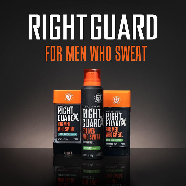 Right Guard Xtreme Defense Antiperspirant & Deodorant Spray | 5-In-1 Protection Dry Spray Deodorant for Men | Blocks Sweat 2X Longer | 72-Hour