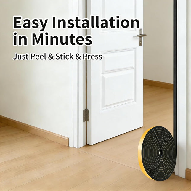 Strong Self Adhesive Foam Weather Stripping, Foam Seal Tape for Doors and Windows, Soundproof Weatherproof Insulation St
