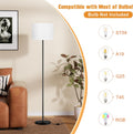 Modern Floor Lamp Simple Design with White Shade, Foot Pedal Switch, 60" Small Tall Lamps for Living Room Bedroom Office Dining Room Kitchen,