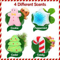 SeasonBliss Christmas Bath Bombs Set, Shower Bombs, Stocking Stuffer, 4 PCS Handmade Bubble Bath with Gingerbread & Christmas Tree & Candy Cane &