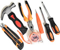 8 Piece Hand Tool Set, High Strength Steel Tools for Home Repair, Car Maintenance, Furniture Assembly with Convenient Storage Case, Basic Tool Kit