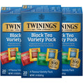 Twinings Black Tea Variety 3-Pack with Earl Grey Tea, English Breakfast Tea, Irish Breakfast Tea, and Lady Grey Tea Bags, Individually Wrapped, 20