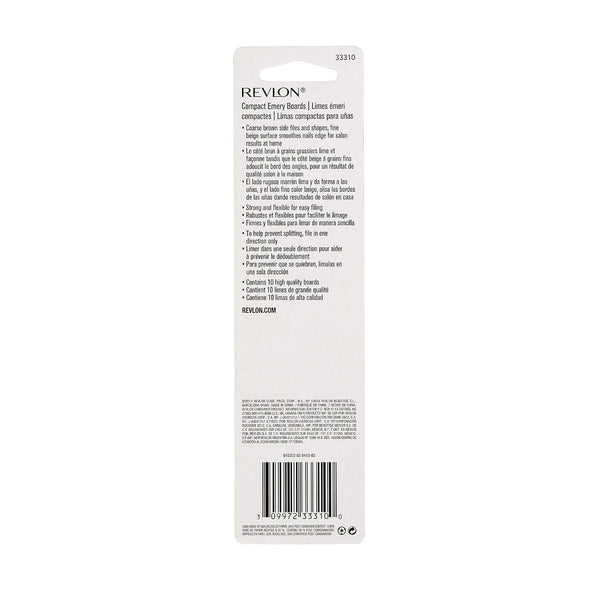 Revlon Compact Emery Board Nail Files, 10 Count 10 Count (Pack of 1)