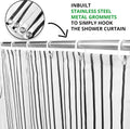 White and Black Shower Curtain, Boho Minimalist Mid Century Modern Arch Geometric Machine Washable Waterproof Fabric for Bathroom Bathtub Decor