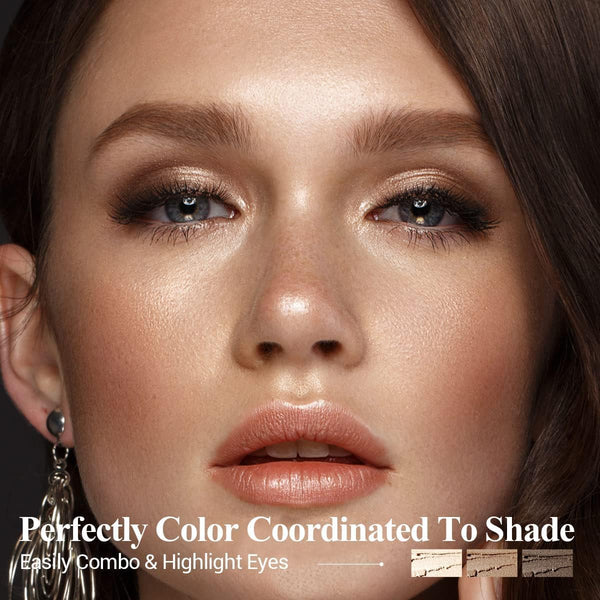 Neutral Eyeshadow Stick Makeup Set, Metallic Shimmer Matte Cream Eye Shadow Eyeliner Brightener Pencil Crayon - Classic 6PCS A016