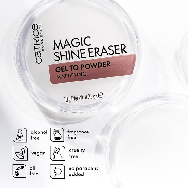 Catrice Magic Shine Eraser Gel-To-Powder, Instant Mattifying Setting Powder | Blurs Pores & Imperfections, Lightweight, Controls Shine,
