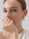 FRUMOS 18K Gold Plated Chunky Hoop Earrings for Women Fashion Thick Gold Hoops Set Jewelry for Birthday Christmas Gifts Gold Mulberry Shape Hoop
