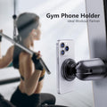 Miikare Dual Magnetic Phone Holder for Magsafe, Strong Magnets Gym Phone Holder Mount, 360 Rotation Adjustable, Hands Free Cell Phone Holder