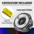 Warzone 2X WZ20TW 2.88-Inch Super Tweeter Speaker, 4 Ohm, 1000W Total Max Power, 105dB Sensitivity, Titanium Diaphragm, CCAW Voice Coil for Pro