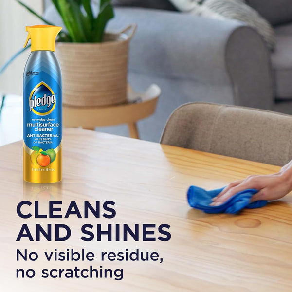 Pledge Antibacterial Multisurface Cleaner Spray, Fresh Citrus Scent, 9.7Oz