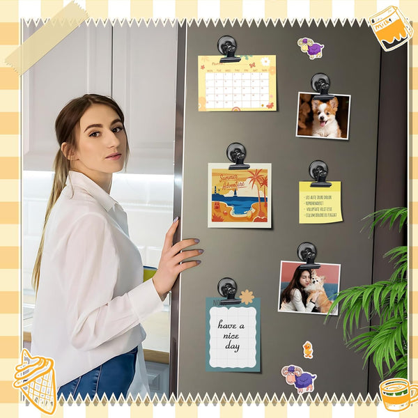 Grtard 12 Pack Magnetic Clips, Fridge Magnets Refrigerator Magnets, Strong Magnetic Clips Heavy Duty, Whiteboard Magnet Clip for Office Home