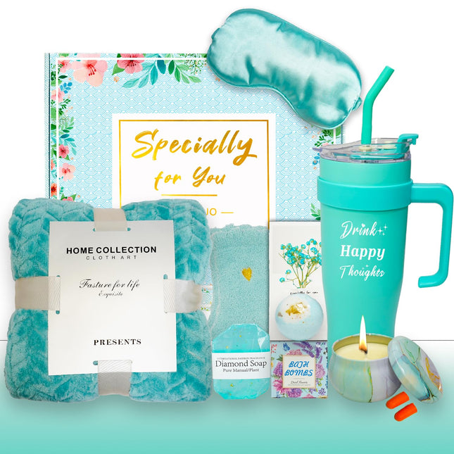Self Care Gifts for Women, Unique Birthday Gifts for Women, Get Well Soon Basket Care Package Relaxing Spa Set with Flan